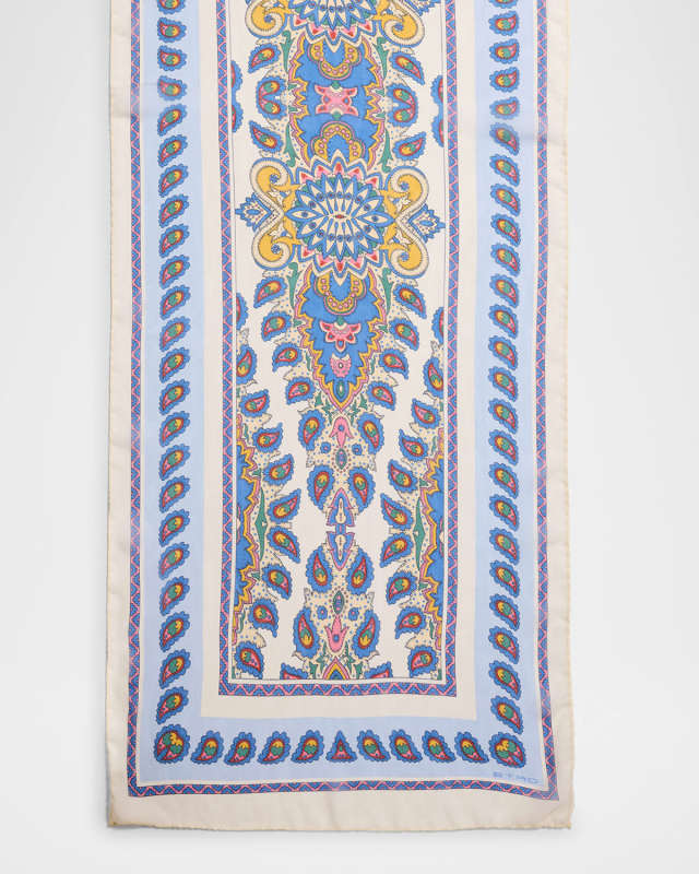 Tosca Paisley-Print Silk Scarf